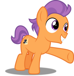 Size: 4839x5000 | Tagged: safe, artist:dashiesparkle, artist:hendro107, tender taps, earth pony, g4, on your marks, .svg available, absurd resolution, colt, foal, grin, male, outstretched hoof, ponyscape, raised hoof, simple background, smiling, solo, transparent background, vector