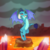 Size: 4000x4000 | Tagged: safe, alternate version, artist:darthlena, princess ember, dragon, g4, gauntlet of fire, my little pony: friendship is magic, crystal, female, lava, pose, smiling, solo, tail, tail pull, volcano