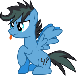 Size: 3000x2954 | Tagged: safe, artist:lightningbolt, derpibooru exclusive, oc, oc only, oc:repentant anon, pegasus, pony, g4, :p, :t, frown, glare, h, high res, male, nose wrinkle, raised hoof, scrunchy face, show accurate, simple background, sitting, solo, spread wings, stallion, tongue out, transparent background, vector, wings, ч