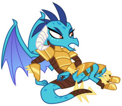 Size: 2191x1916 | Tagged: safe, artist:sketchmcreations, princess ember, dragon, g4, gauntlet of fire, annoyed, armor, dragon armor, dragoness, female, gritted teeth, inkscape, simple background, solo, transparent background, vector