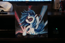 Size: 1280x854 | Tagged: safe, artist:horseez, dj pon-3, vinyl scratch, g4, acrylic painting, female, painting, solo, traditional art