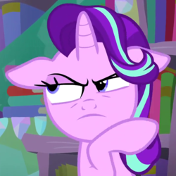 Size: 720x720 | Tagged: safe, screencap, starlight glimmer, g4, the crystalling, angry, cropped, female, floppy ears, ragelight glimmer, solo