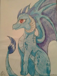 Size: 942x1247 | Tagged: safe, artist:princessadrymlp, princess ember, dragon, g4, gauntlet of fire, female, simple background, smiling, solo, traditional art, white background