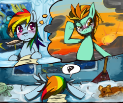 Size: 1000x838 | Tagged: safe, artist:girlieginger, lightning dust, rainbow dash, g4