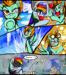 Size: 500x563 | Tagged: safe, artist:girlieginger, lightning dust, rainbow dash, g4, friendshipping