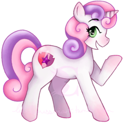 Size: 1280x1280 | Tagged: safe, artist:littlemissvi, sweetie belle, pony, unicorn, g4, backwards cutie mark, cutie mark, female, filly, foal, heart, heart eyes, signature, simple background, solo, the cmc's cutie marks, transparent background, watermark, wingding eyes
