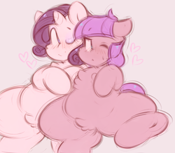 Size: 909x794 | Tagged: safe, artist:toroitimu, maud pie, rarity, g4, chest fluff, female, lesbian, pubic fluff, ship:rarimaud, shipping