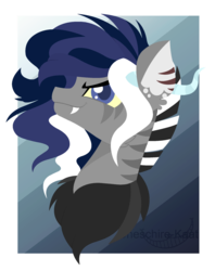 Size: 1676x2114 | Tagged: safe, artist:kaatseye, oc, oc only, oc:kaos lunar, draconequus, hybrid, interspecies offspring, next generation, offspring, parent:discord, parent:princess luna, parents:lunacord, silhouette