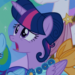 Size: 463x463 | Tagged: safe, screencap, princess celestia, rainbow dash, twilight sparkle, alicorn, pony, g4, make new friends but keep discord, alternate hairstyle, animated, blinking, clothes, cropped, cute, dress, female, frown, gala dress, mare, open mouth, solo focus, twilight sparkle (alicorn)