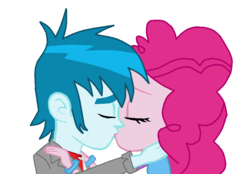 Size: 860x600 | Tagged: safe, pinkie pie, thunderbass, equestria girls, g4, kissing, pinkiebass, shipping