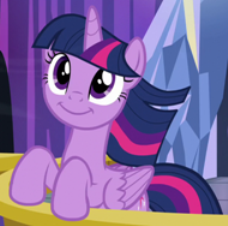 Size: 228x226 | Tagged: safe, screencap, twilight sparkle, alicorn, pony, g4, the crystalling, :i, adorkable, balcony, cute, dork, female, happy, leaning, looking up, mare, picture for breezies, smiling, solo, twiabetes, twilight sparkle (alicorn), windswept mane