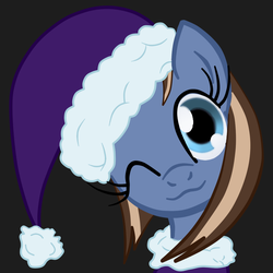 Size: 894x894 | Tagged: safe, artist:vale-aventura, oc, oc only, oc:aventura angel, pony, christmas, female, hat, mare, santa hat, solo