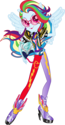 Size: 8061x15514 | Tagged: safe, artist:sugar-loop, rainbow dash, equestria girls, g4, my little pony equestria girls: friendship games, official, absurd resolution, box art, clothes, female, helmet, motocross outfit, motorcross, pony ears, simple background, solo, sporty style, transparent background, vector, wings