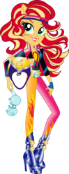 Size: 6233x15728 | Tagged: safe, artist:sugar-loop, sunset shimmer, equestria girls, g4, my little pony equestria girls: friendship games, official, absurd resolution, box art, clothes, female, helmet, looking at you, motocross outfit, motorcross, pony ears, simple background, solo, sporty style, transparent background, vector