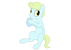 Size: 1024x724 | Tagged: safe, artist:wonkysole, oc, oc only, oc:cirrus sky, pegasus, pony, drinking, solo