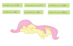 Size: 527x333 | Tagged: safe, fluttershy, derpibooru, g4, abuse, meta, sad, tags