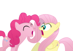 Size: 3311x2339 | Tagged: safe, artist:kehrminator, fluttershy, pinkie pie, g4, high res, shout, simple background, startled, transparent background, vector