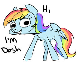 Size: 1044x864 | Tagged: safe, artist:nobody, rainbow dash, g4, dialogue, female, ronbow dosh, solo
