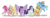 Size: 1023x364 | Tagged: safe, artist:robbiecave, applejack, fluttershy, pinkie pie, rainbow dash, rarity, twilight sparkle, alicorn, pony, g4, female, mane six, mare, simple background, twilight sparkle (alicorn)