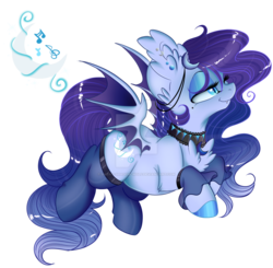 Size: 1024x1002 | Tagged: safe, artist:pvrii, oc, oc only, oc:moonlight veil, bat pony, pony, choker, clothes, simple background, solo, stockings, transparent background, watermark