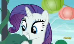 Size: 2337x1393 | Tagged: safe, screencap, rarity, g4, the gift of the maud pie, discovery family logo, female, smiling, solo