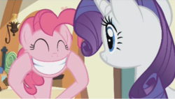 Size: 1272x720 | Tagged: safe, screencap, pinkie pie, rarity, g4, the gift of the maud pie