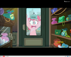 Size: 1280x1024 | Tagged: safe, edit, edited screencap, screencap, pinkie pie, g4, the gift of the maud pie, discovery family logo, female, solo