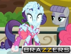 Size: 719x551 | Tagged: safe, edit, edited screencap, screencap, maud pie, rarity, g4, the gift of the maud pie, brazzers, female