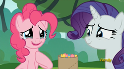 Size: 2497x1385 | Tagged: safe, screencap, pinkie pie, rarity, g4, the gift of the maud pie, confetti, crying, discovery family logo