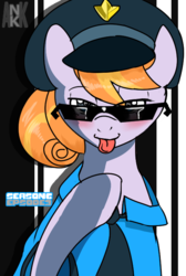 Size: 468x695 | Tagged: safe, artist:wonton soup, copper top, g4, the gift of the maud pie, explicit source, female, heart eyes, police, police officer, police pony, solo, wingding eyes