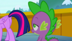 Size: 1280x720 | Tagged: safe, screencap, spike, twilight sparkle, alicorn, pony, g4, the crystalling, butt, female, mare, out of context, plot, twilight sparkle (alicorn)
