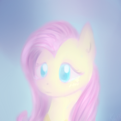Size: 512x512 | Tagged: safe, artist:bubblymaika, fluttershy, g4, bust, colored pupils, crying, disappointed, female, portrait, solo