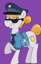 Size: 692x1080 | Tagged: safe, artist:cowsrtasty, copper top, g4, the gift of the maud pie, female, police, police officer, police pony, solo, that was fast