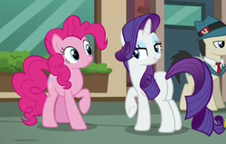 Size: 496x316 | Tagged: safe, screencap, pinkie pie, rarity, g4, the gift of the maud pie