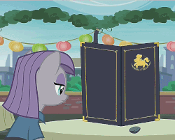 Size: 649x523 | Tagged: safe, screencap, boulder (g4), maud pie, rarity, g4, the gift of the maud pie, animated, blinking, cropped, female, loop, menu
