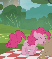 Size: 857x978 | Tagged: safe, screencap, pinkie pie, g4, the gift of the maud pie, animated, female, loop, pronking