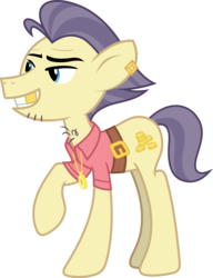 Size: 4601x6000 | Tagged: safe, artist:magister39, street rat, g4, the gift of the maud pie, absurd resolution, belt, clothes, ear piercing, gold chains, inkscape, piercing, pouch pony, raised hoof, simple background, solo, transparent background, vector