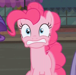 Size: 396x393 | Tagged: safe, screencap, maud pie, pinkie pie, rarity, g4, the gift of the maud pie, animated, cropped, faic, female, funny face, psssdwr