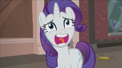 Size: 1920x1080 | Tagged: safe, screencap, rarity, g4, the gift of the maud pie, discovery family logo, faic, female, open mouth, psssdwr, solo