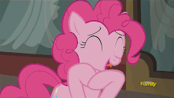 Size: 960x540 | Tagged: safe, screencap, pinkie pie, g4, the gift of the maud pie, animated, discovery family logo, female, laughing, loop, talking