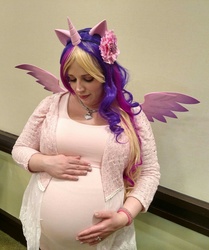 Size: 1649x1968 | Tagged: safe, artist:smerkalot, princess cadance, human, g4, clothes, cosplay, costume, irl, irl human, photo, pregnant, solo