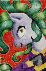 Size: 1024x1566 | Tagged: safe, artist:nokills-clan196, mane-iac, g4, female, solo, traditional art