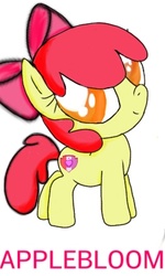 Size: 261x436 | Tagged: safe, artist:lucarioknight1999, apple bloom, g4, backwards cutie mark, cutie mark, female, simple background, solo, the cmc's cutie marks, white background