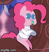 Size: 159x168 | Tagged: safe, pinkie pie, g4, the one where pinkie pie knows, animated, derp, female, loop, pacifier, pointy ponies, solo, straitjacket, what i learned this other time, what i learned today