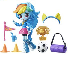 Size: 302x250 | Tagged: safe, rainbow dash, equestria girls, clothes, doll, eared humanization, equestria girls minis, female, irl, photo, skirt, tailed humanization, toy, wondercolts