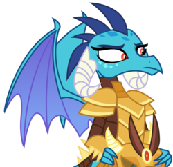Size: 3472x3356 | Tagged: safe, artist:sketchmcreations, princess ember, dragon, g4, gauntlet of fire, armor, dragon armor, dragoness, female, helmet, high res, inkscape, simple background, solo, transparent background, unsure, vector