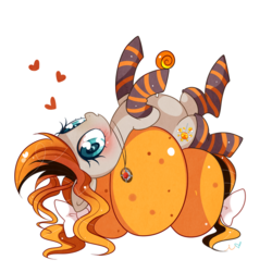 Size: 1200x1200 | Tagged: safe, artist:ipun, oc, oc only, oc:pumpkin patch, pony, clothes, heart eyes, simple background, socks, solo, striped socks, transparent background, wingding eyes