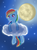 Size: 1024x1366 | Tagged: safe, artist:dusthiel, rainbow dash, g4, cloud, cute, female, moon, night, solo