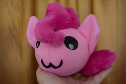 Size: 1100x731 | Tagged: safe, artist:ksander-uno, pinkie pie, g4, :3, hand, irl, photo, pinkieball, plushie