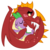 Size: 745x740 | Tagged: safe, artist:changeling #209458, garble, spike, dragon, g4, gauntlet of fire, .svg available, ball, blushing, cute, duo, duo male, eyes closed, fangs, garball, garble's hugs, hug, male, simple background, spikabetes, svg, transparent background, vector